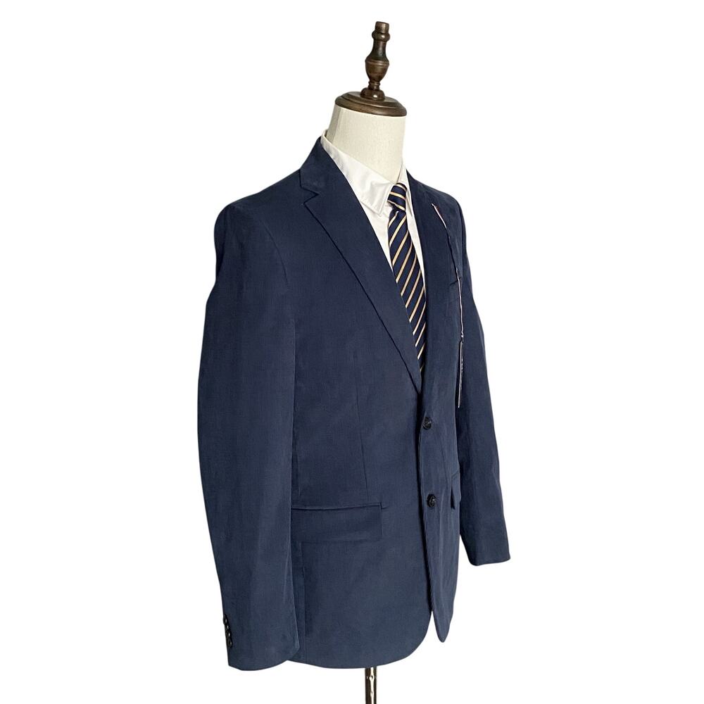 Tommy Hilfiger Sport Coat Men's 40 Long TH Flex Corduroy Lined Conrad Blue NEW - Picture 3 of 11